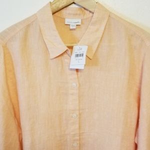 Linen Yarn Dyed Linen Big Shirt 